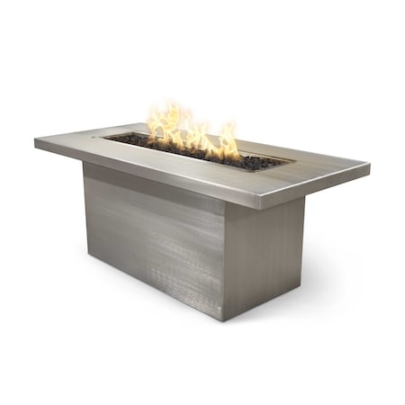 The Outdoor Plus 48 Rectangular Bella Fire Table - Stainless Steel - Match Lit - Natural Gas OPT-BELLSS4830-NG